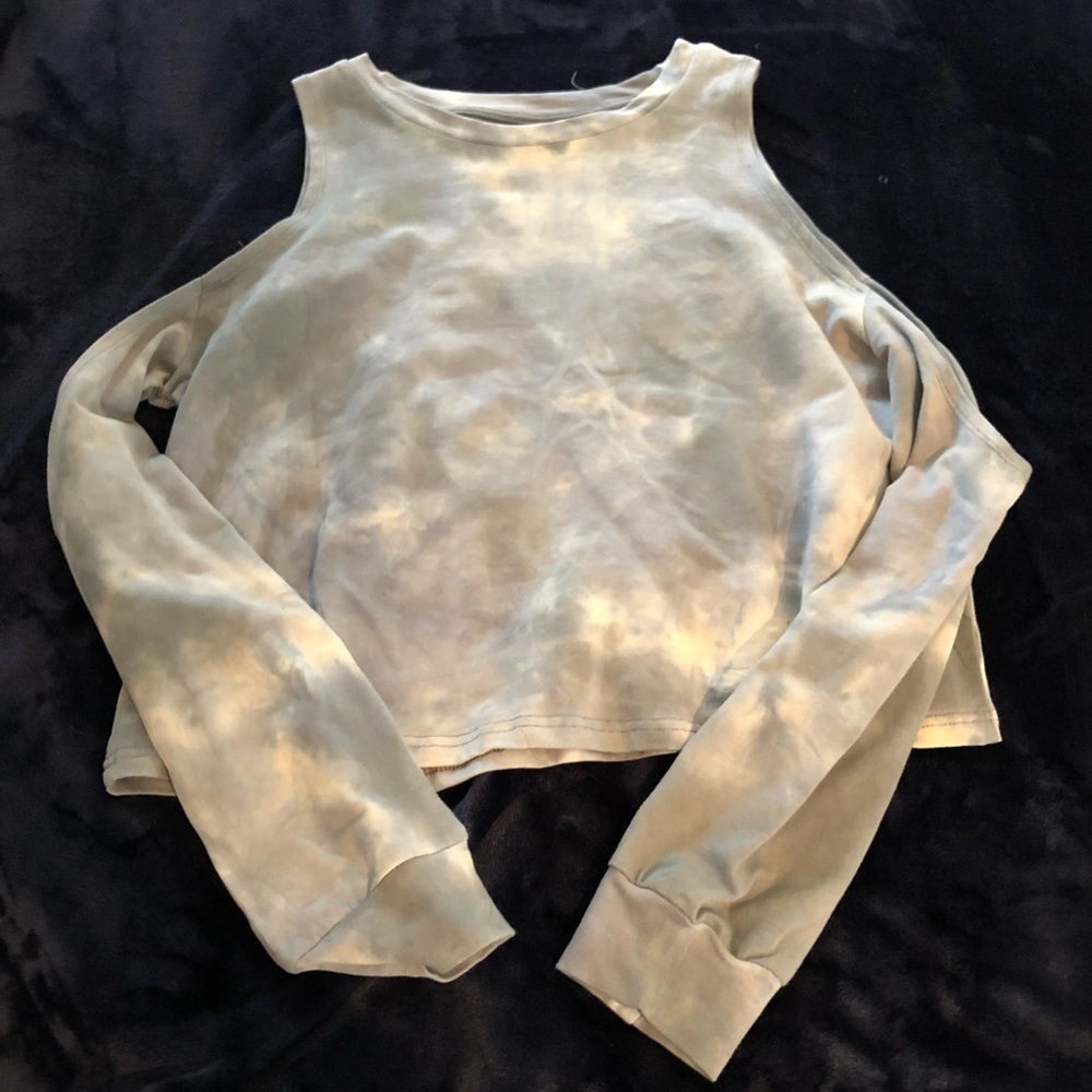 Cropped long sleeve the dye blue sweater
